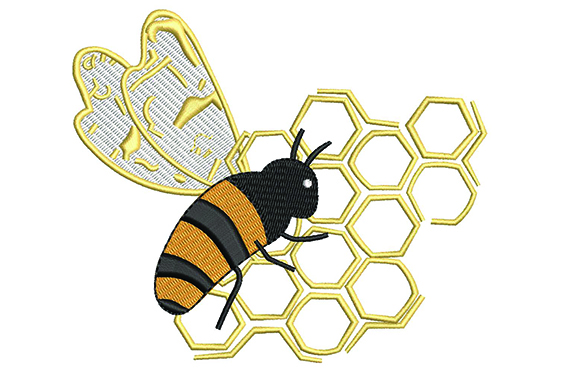 The stunning bee embroidery design