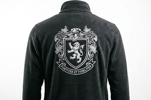 Jacket back Design display of jacket embroidery digitizing